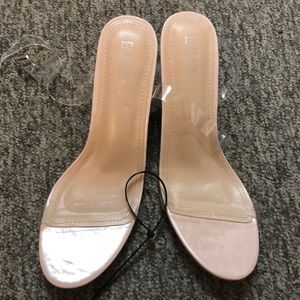 Cape Robbin Chunky Block Low Heels. Transparent Strappy Open toes. Size: 11.